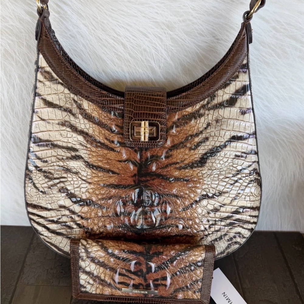 BRAHMIN FALLON FELINE HERMOSA AND ADY FELINE HERMOSA SET NWT TIGER STRIPE
